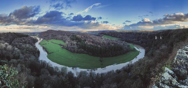 Panoramic view of River Wye from Symonds Yat Rock