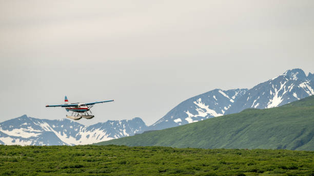 Prop seaplane in the Alaskan wilderness