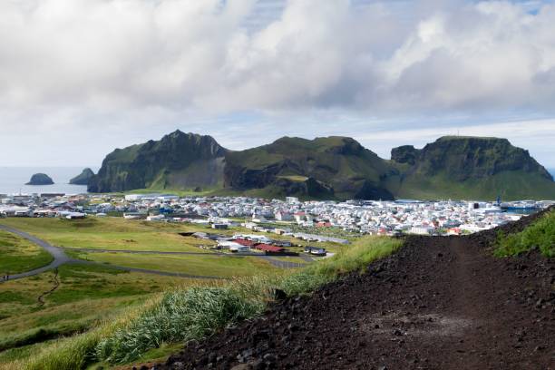 istock Heimaey town aerial view from Eldfell volcano, Iceland on Westman Islands 2186506661
