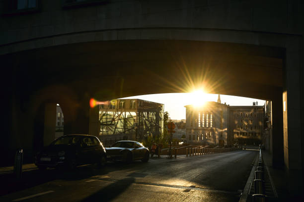 Sunset Framed through an Archway in Brussels - Belgium