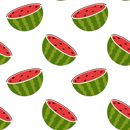 Colorful Fu Watermelon Colorful Watermelon Slices Create A Fun And Vibrant Pattern On A White ...