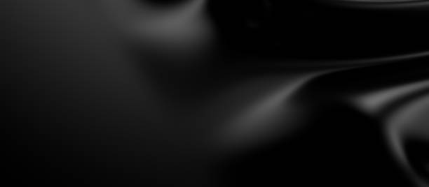 istock 3d soft black waves background. Dark silk crumples. Elegant minimalistic satin ripples backdrop. 3d render illustration 2186519835