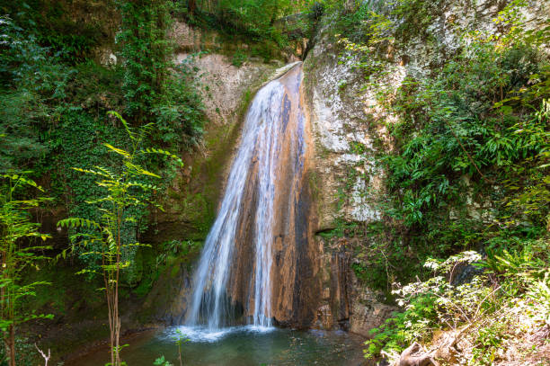 istock Beautiful view of water pouring down in a pool 2186520208