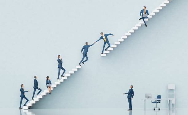 istock Businessman jumping between platform in order to get the better professional position. 3d render 2186521779