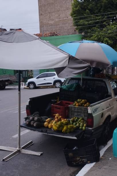 istock Fruit cart for sale on public roads 2186521948