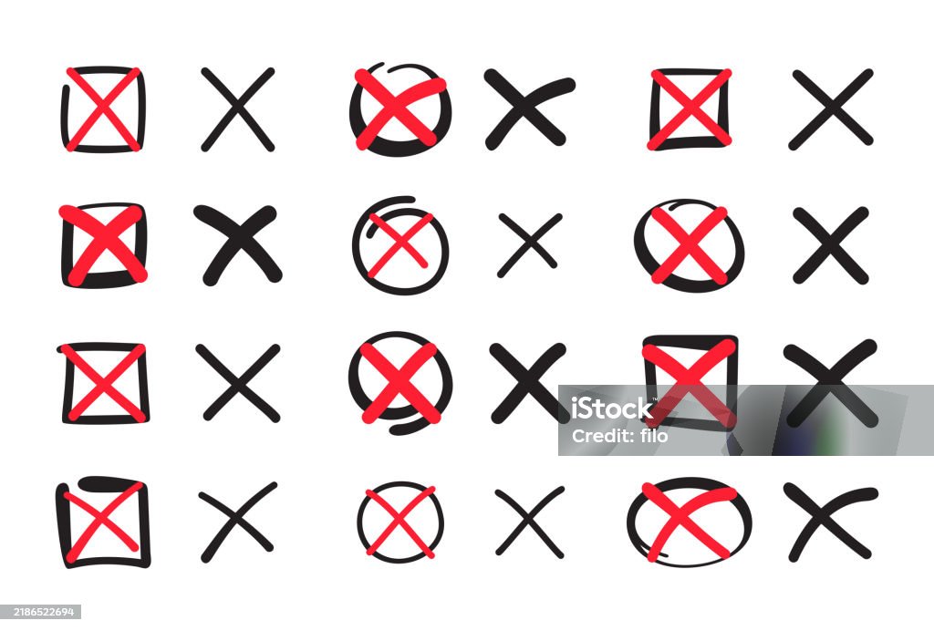 Questionnaire Box Sign X Mark Boxes Stock Illustration - Download Image Now - X Marks The Spot ...