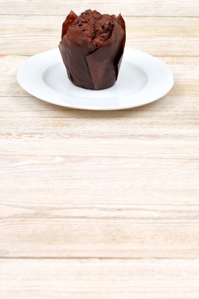 istock A Deliciously Decadent Chocolate Muffin Served on a Beautifully Designed White Plate 2186529386