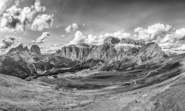 istock Panoramic view of Langkofel and Sella groups, Dolomites, Italy 2186533593