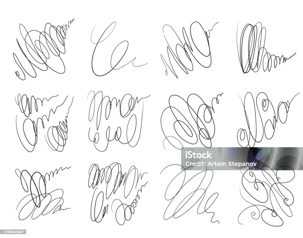 Autograph Abstract Stroke Fake Sign Samples Hand Drawn Random ...