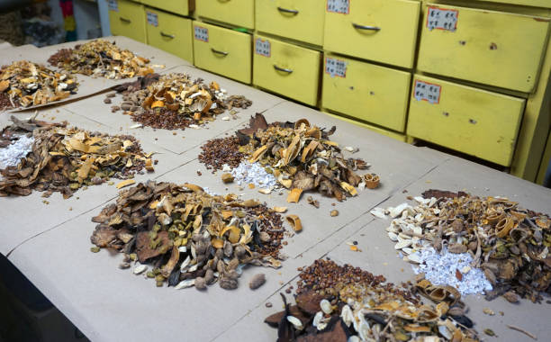 Chinese medicine in Chinese pharmacy store