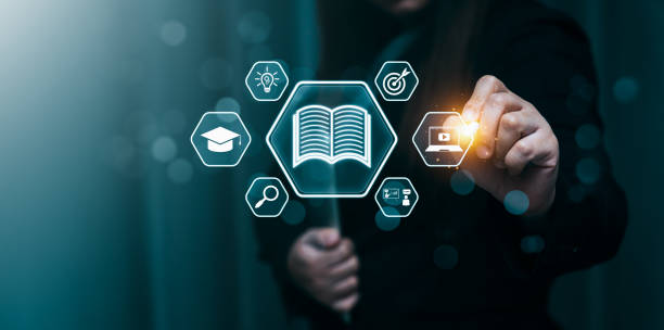 istock Digital Learning Concept with Virtual Education Icons, Including Online Courses, Video Tutorials, Research Tools, and Knowledge Sharing, Representing Modern E-Learning Technology 2186574564