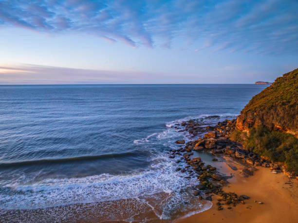 istock Winter seascape views over the beach with high and medium cloud cover 2186581765