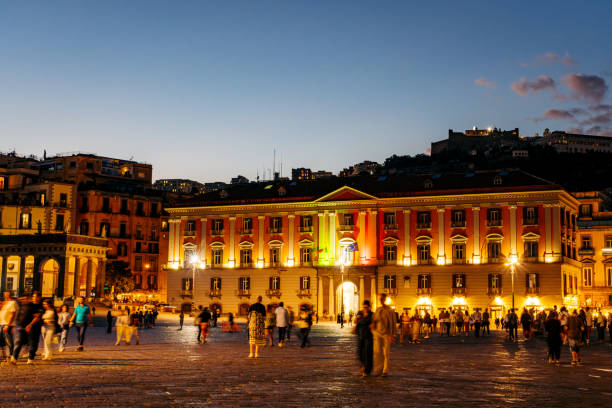 istock Vibrant Evening in Naples, Italy Square with Historic Architecture 2186584695
