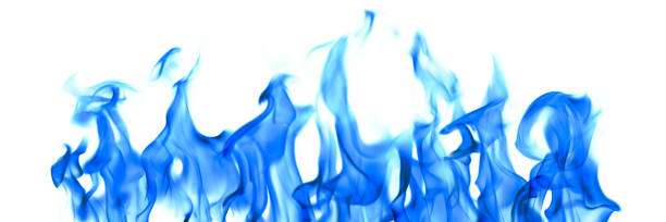 istock A border made with blue flames of fire isolated on white background 2186584867