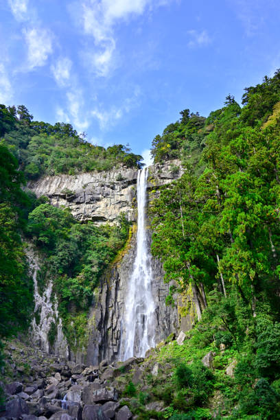 Nachi Falls flowing down from the virgin forest