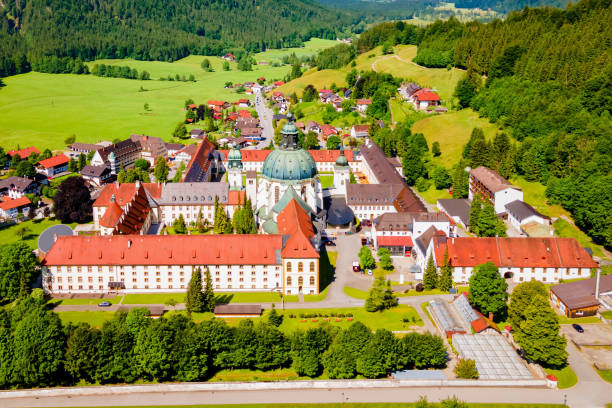 istock Ettal Abbey aerial panoramic view, Germany 2186587007