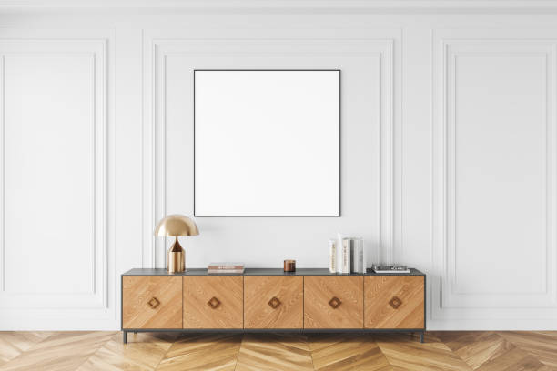 istock White home living room interior drawer and art decoration, mockup frame 2186592961