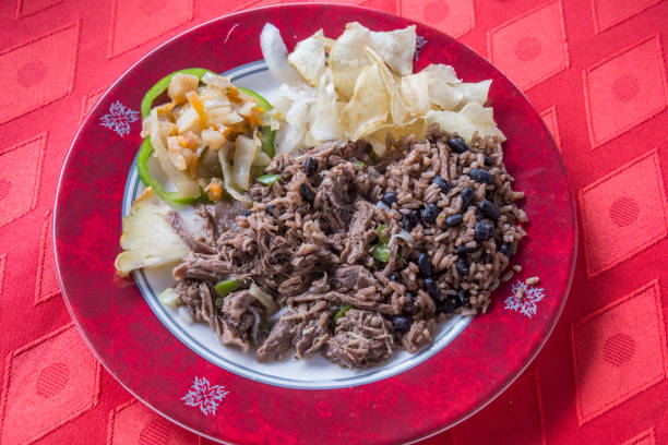 Rice with beans and meat in a Vinales restaurant, Pinar del Rio, Cuba