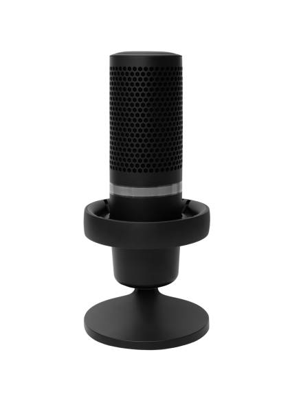 istock black professional microphone for recording. isolated on white background. Recording studio 2186600040