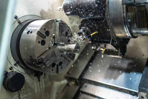 istock Lathe operating in a numerical control factory 2186601540