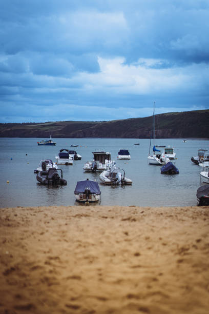 Small boats in new Quay harbour, Ceredigion