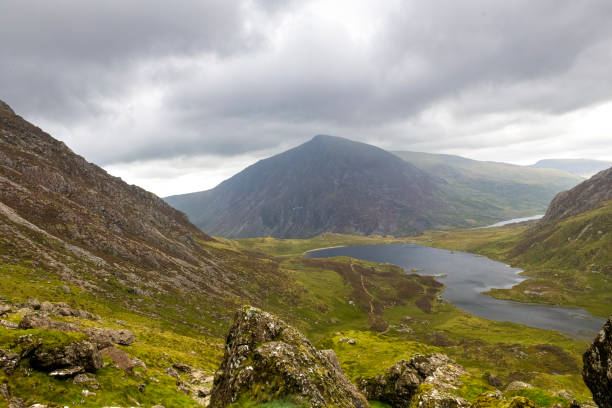 The rugged hiking trail that circumnavigates Cwm Idwal in Wales.
