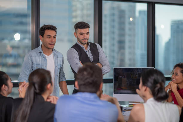 Young businessteam are working in a modern office.