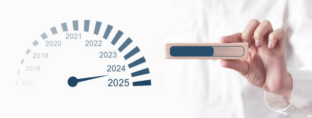istock 2025 speedometer. New year concept 2186622709