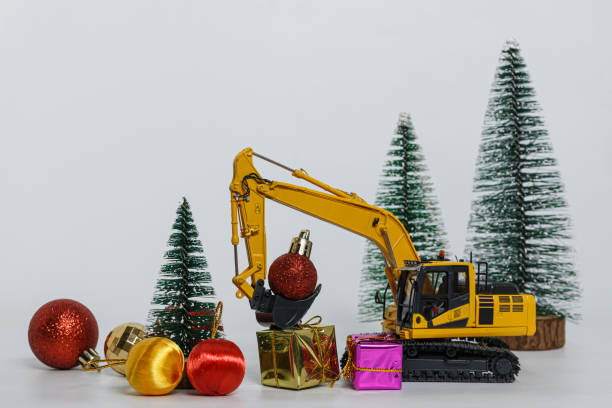 istock Christmas decoration with Excavator 2186625900