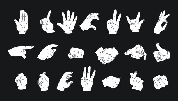istock Hand arm finger hold ok pose sign isolated set. Vector flat graphic design illustration 2186626548