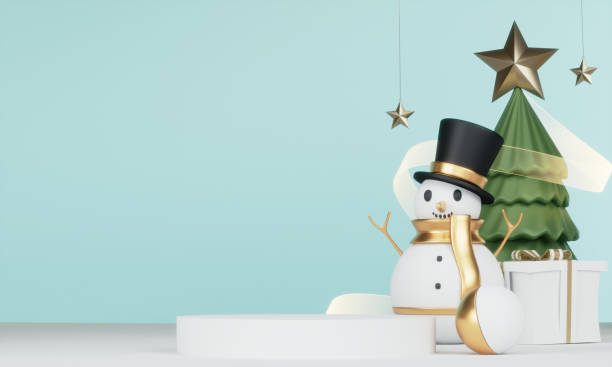 istock Theme Christmas product display stand minimal .3D rendering 2186629409
