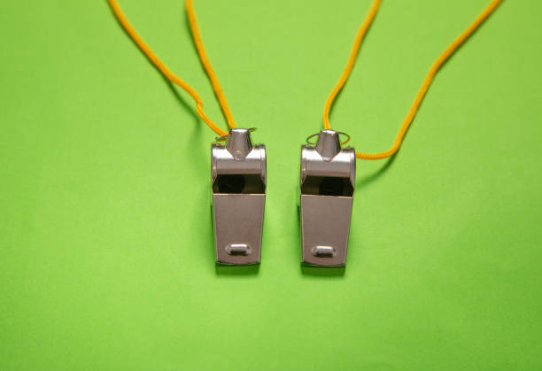 istock Metal whistle of a referee or trainer. 2186630366