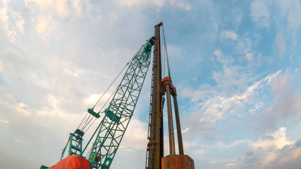 istock Crane in the construction site. Construction machinery and equipment for construction. 2186630623