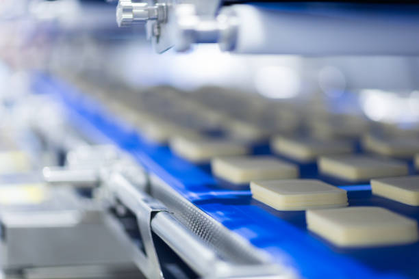 istock Mozzarella cheese factory. Scenes in a mozzarella cheese industry - industrial complex. 2186630719