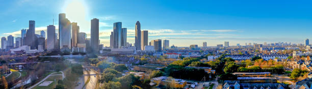 Aerial Panoramic View of the Houston Texas Skyline