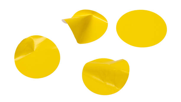 istock Round yellow stickers, blank tags labels isolated on a white background. 2186636344