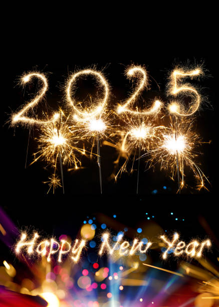 istock Sparkler Happy New Year 2025 with fireworks 2186637758