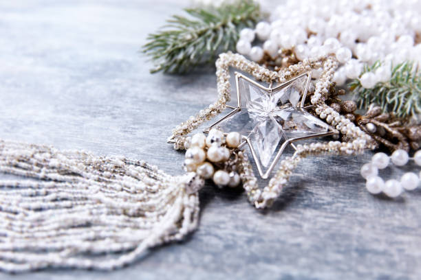 Christmas ornaments on a bright background. Soft focus. Close up.