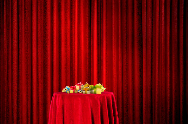 Close up pedestal with gift boxes