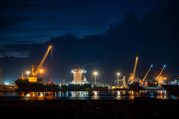 Sfax, Tunisia - November 11, 2024: Container ship Annaba in the port of Sfax.