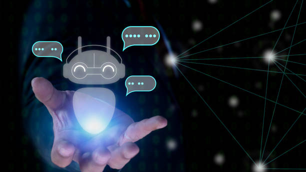 istock Businessman Talking to AI Artificial Intelligence technology, chatbot and chat via smartphone, Chatbot conversation assistant automatic service. 2186651162