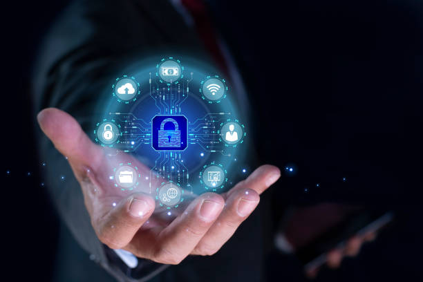 istock Cyber security and privacy concepts. Businessman hand holding Padlock with Keyhole, internet network security technology, Cybersecurity, Information privacy safety digital 2186651167