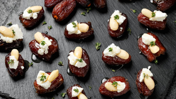 istock Stuffed Medjool dates with goat cheese, almonds and honey 2186652315