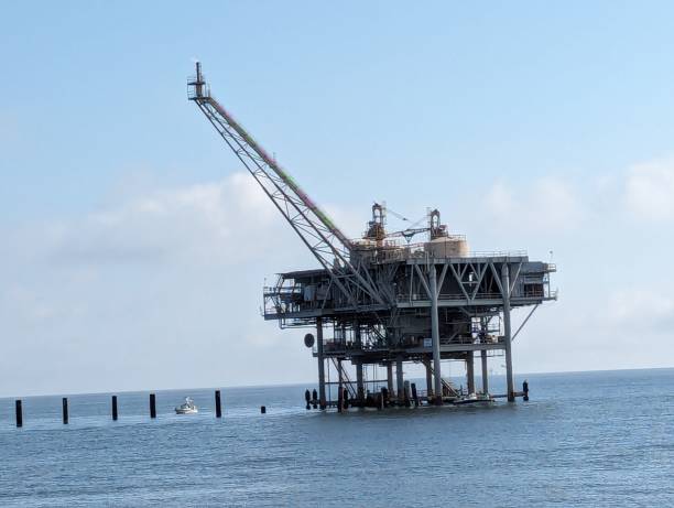 istock Oil rig floating out in the gulf 2186658561