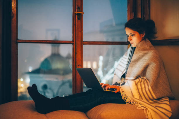 istock Woman working on laptop at home 2186664106