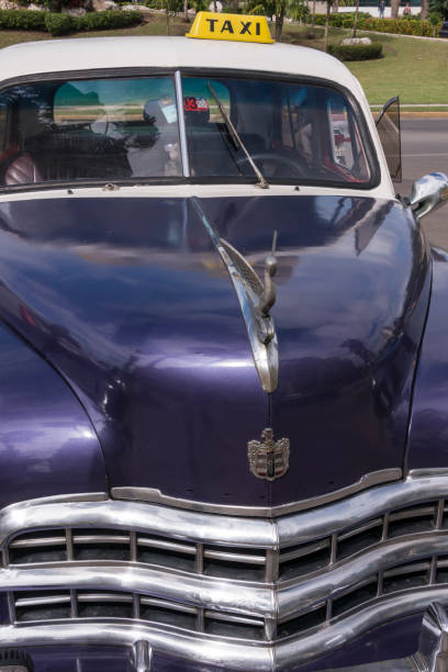 Havana, Cuba - January 19, 2016: Old taxi in Havana