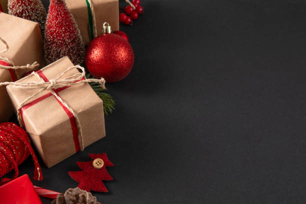 istock Christmas Gift Boxes with Bows and Ornaments 2186665627