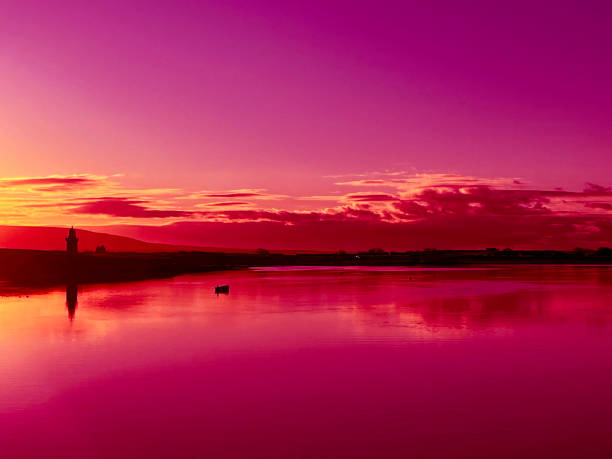 Oyster Island, Rosses Point, Sligo in the Evening. Red filter.