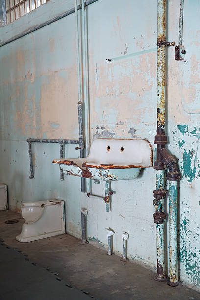 istock Old restroom in Alcatraz prison, San Francisco, California 2186670021