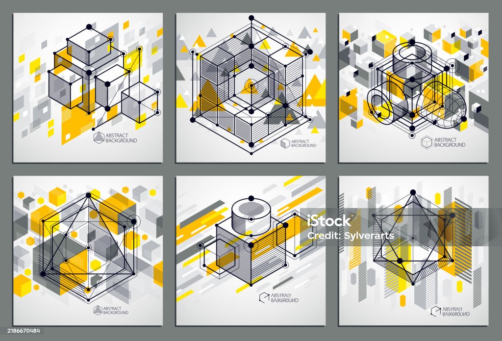 Yellow Design Layout Simple Computer Template 3d Yellow Design Layout For Brochures Set Flyer Poster ...